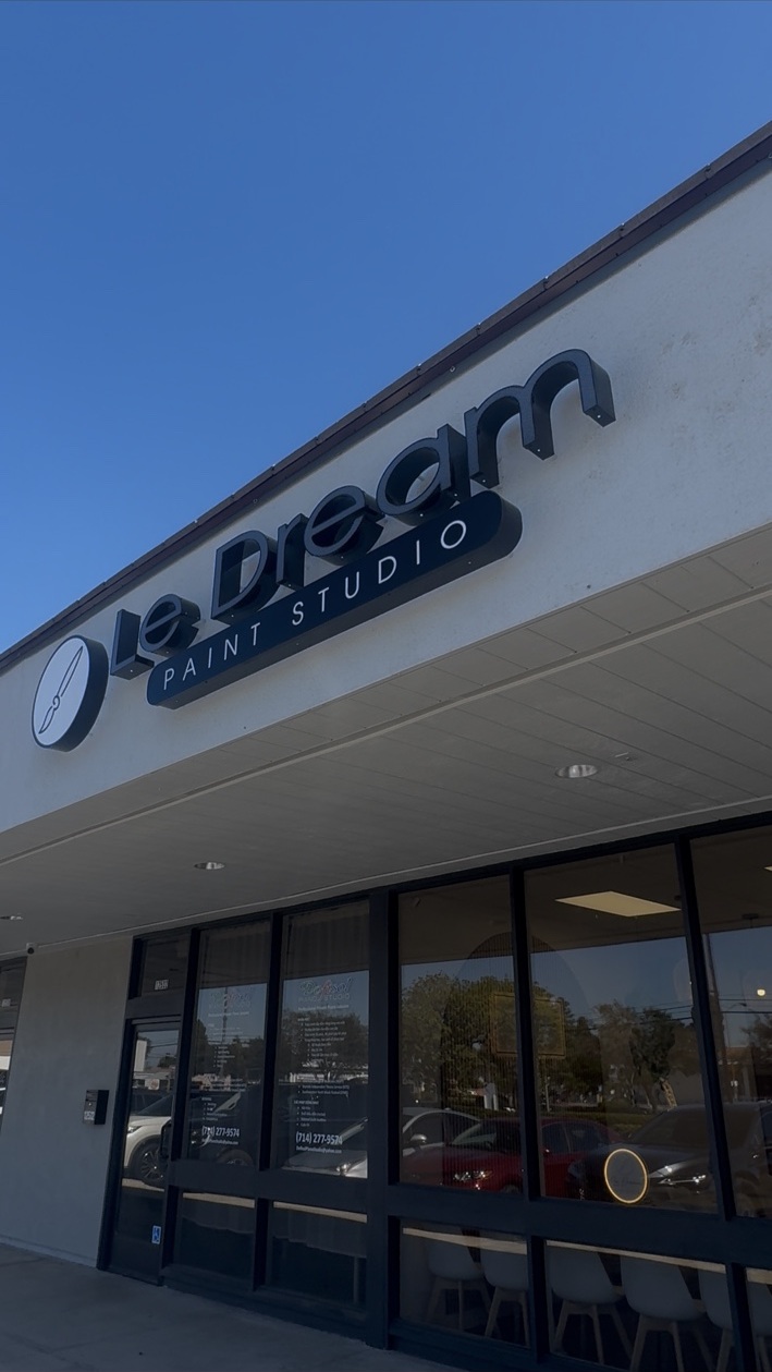 Le Dream Paint Studio storefront sign in Garden Grove, California
