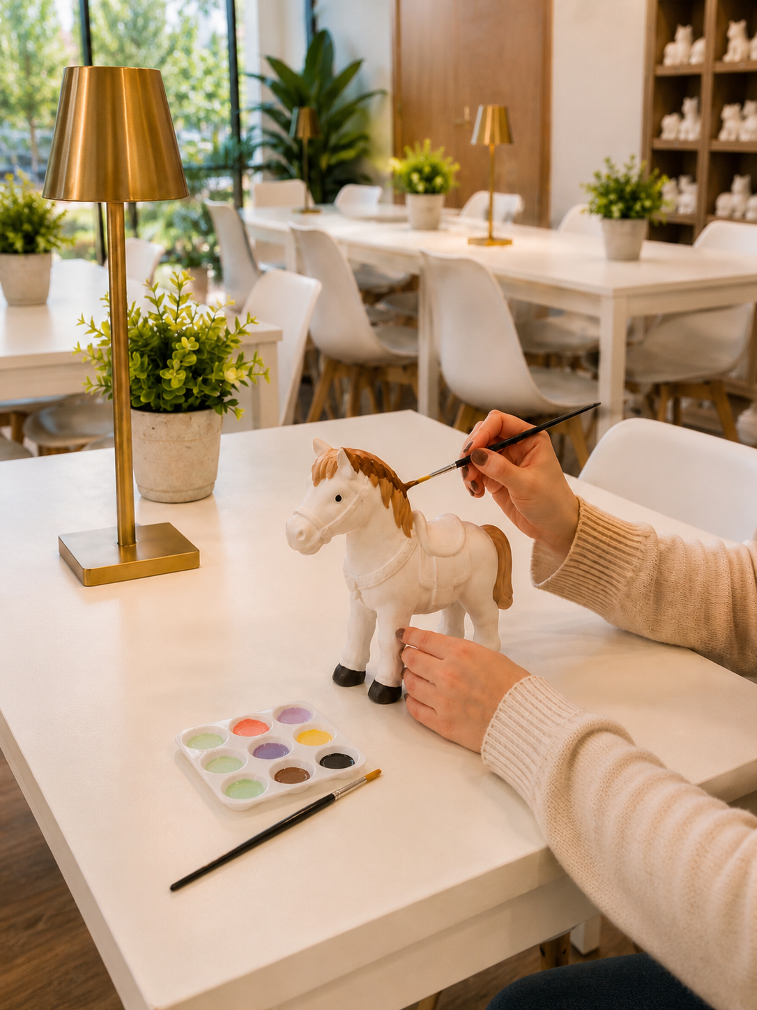 Ceramic horse painting at Le Dream Paint Studio